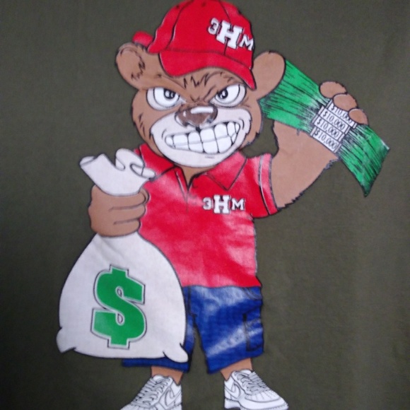 3HM Youth / Mens Dark Green Tee T - Shirt - Picture 2 of 5